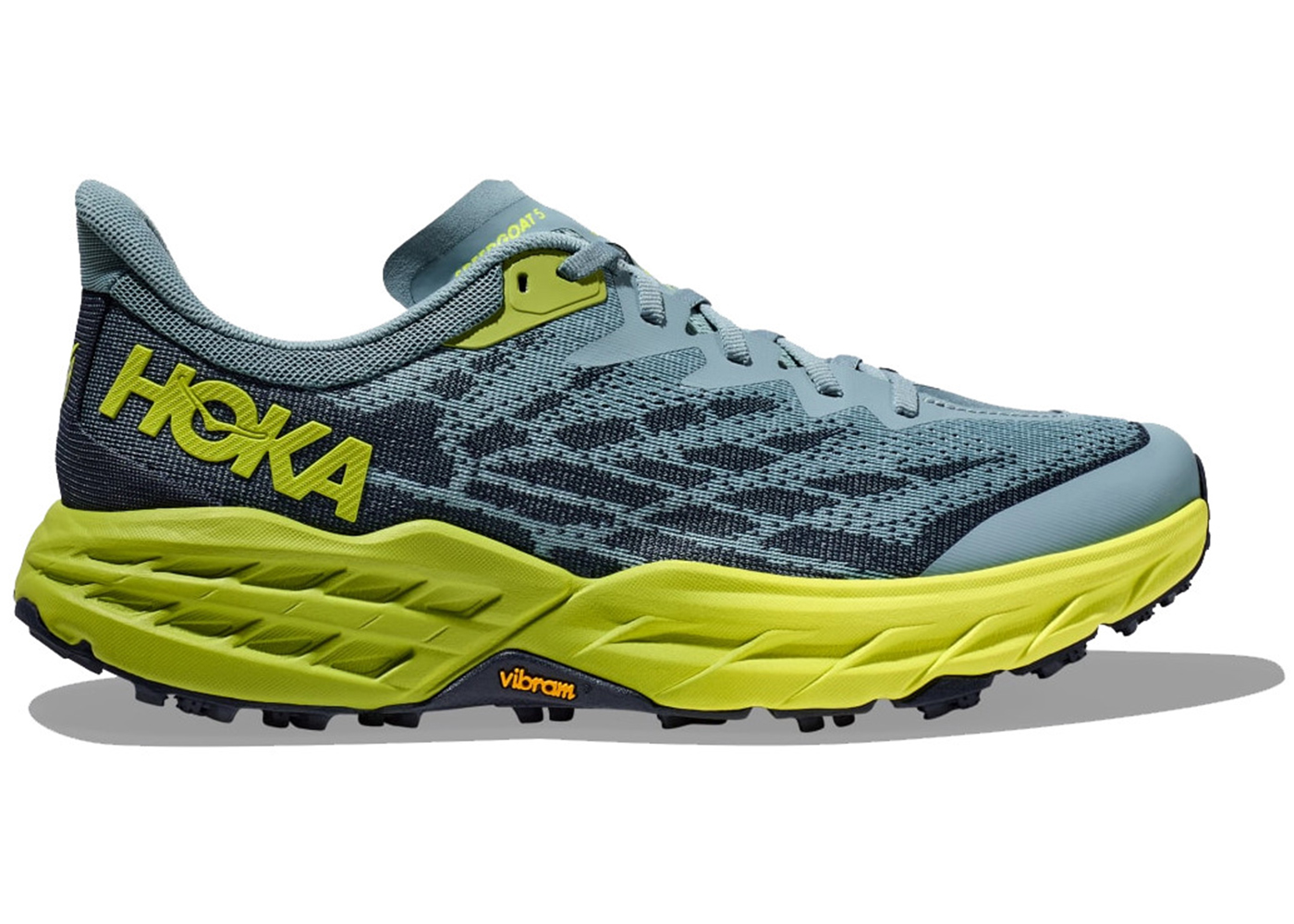 Hoka One One Speedgoat 5 Stone Blue Dark Citron - vstockx