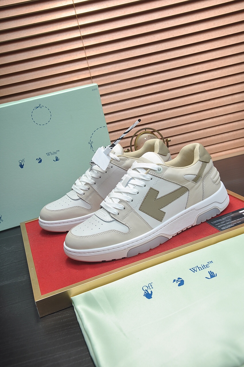 OFF-WHITE Out Of Office OOO Low Tops Grey White - vstockx