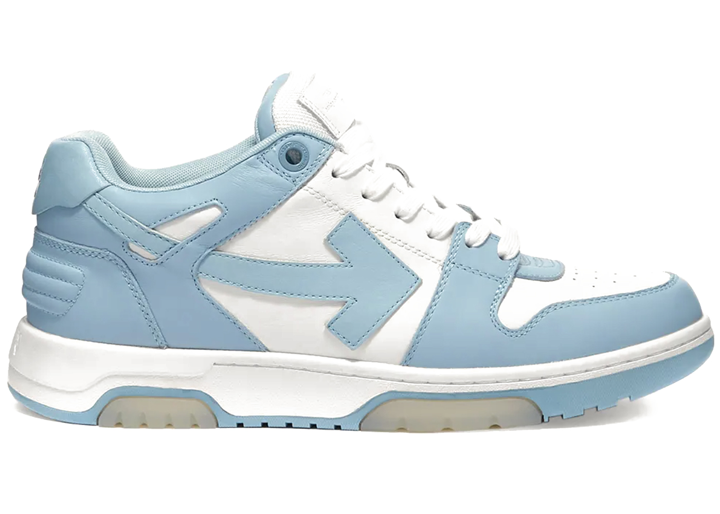 OFF-WHITE OOO Low Out Of Office Calf Leather White Light Blue - vstockx