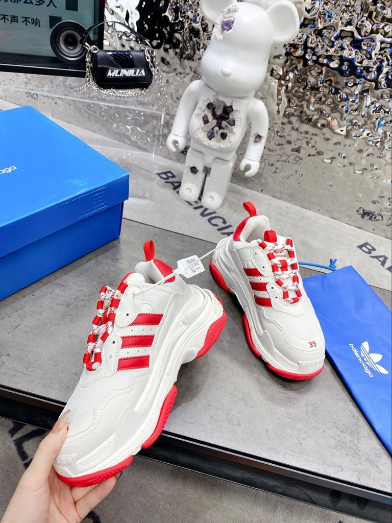 Balenciaga x adidas Triple S White Red - vstockx