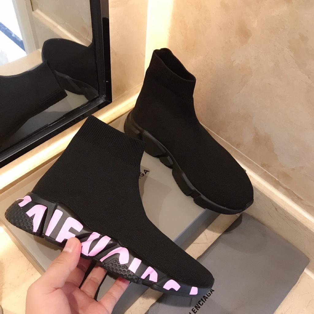 Balenciaga Graffiti Speed Black Pink (Women's) - vstockx