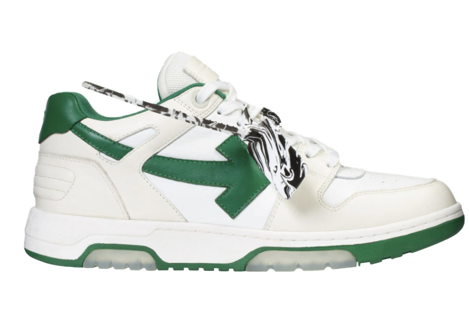 OFF-WHITE Out Of Office OOO Low Tops White Green 2021 - vstockx