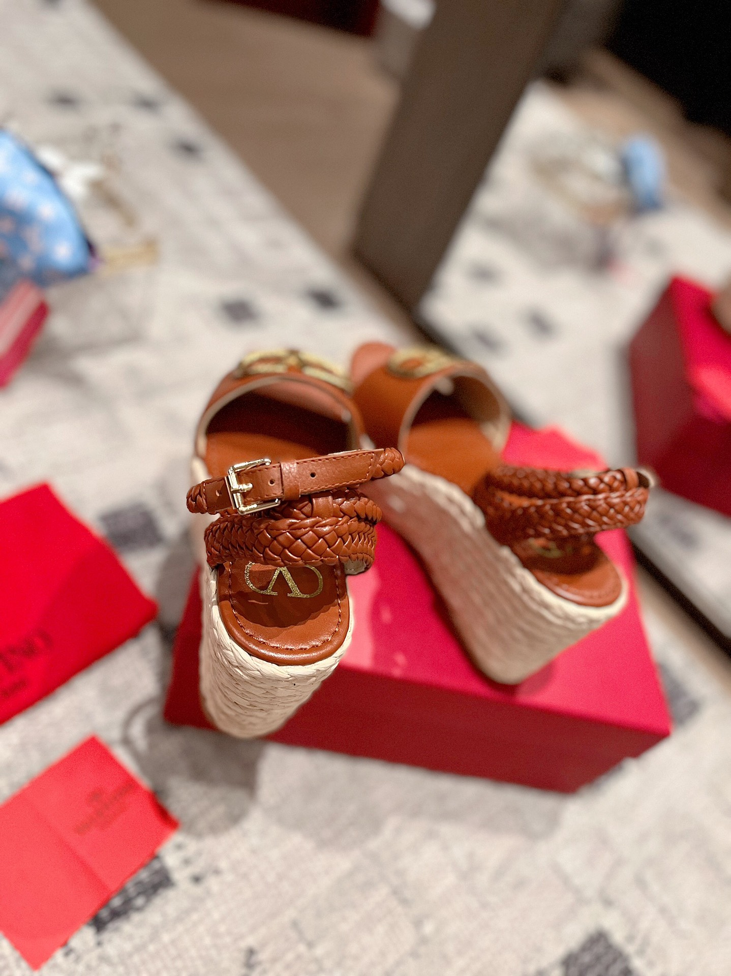 Valentino Garavani Rockstud Double Wedge Espadrilles WOMEN 13 - vstockx