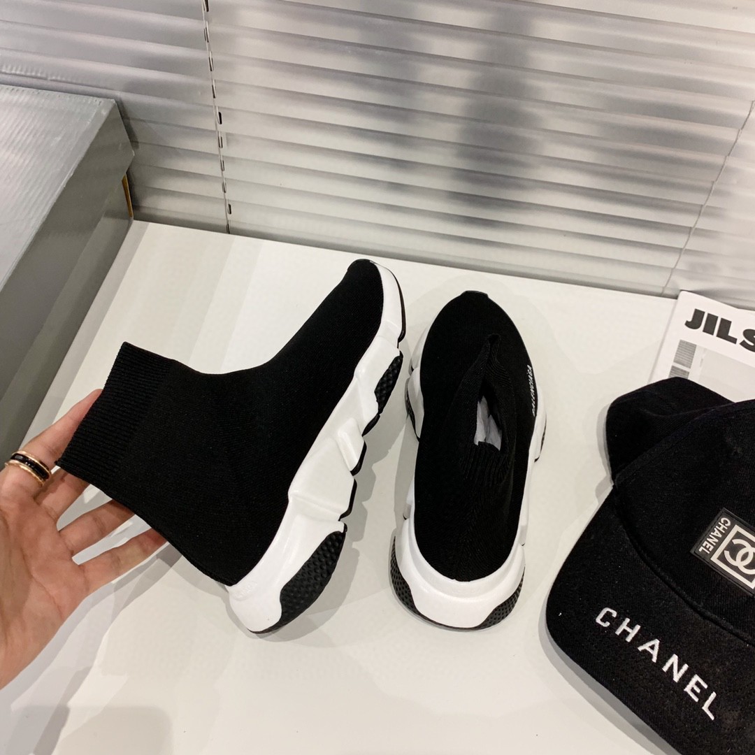 Balenciaga Speed Trainer Black White (2021) - vstockx