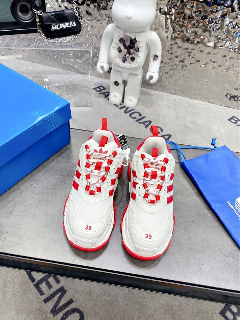 Balenciaga x adidas Triple S White Red - vstockx