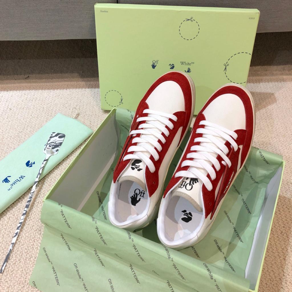 OFF-WHITE Vulcanized 5.0 Low Top White Red - vstockx