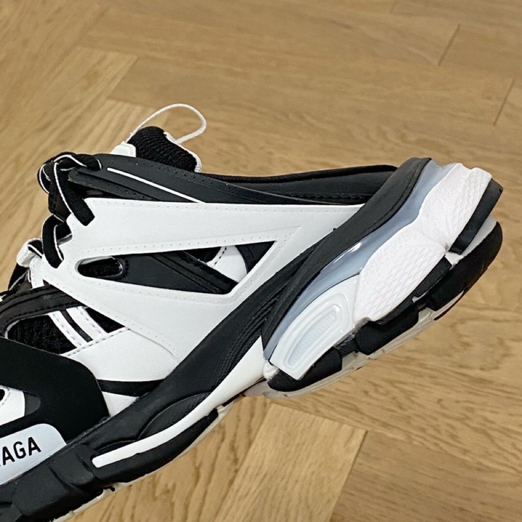 Balenciaga Track Mule Black White - vstockx