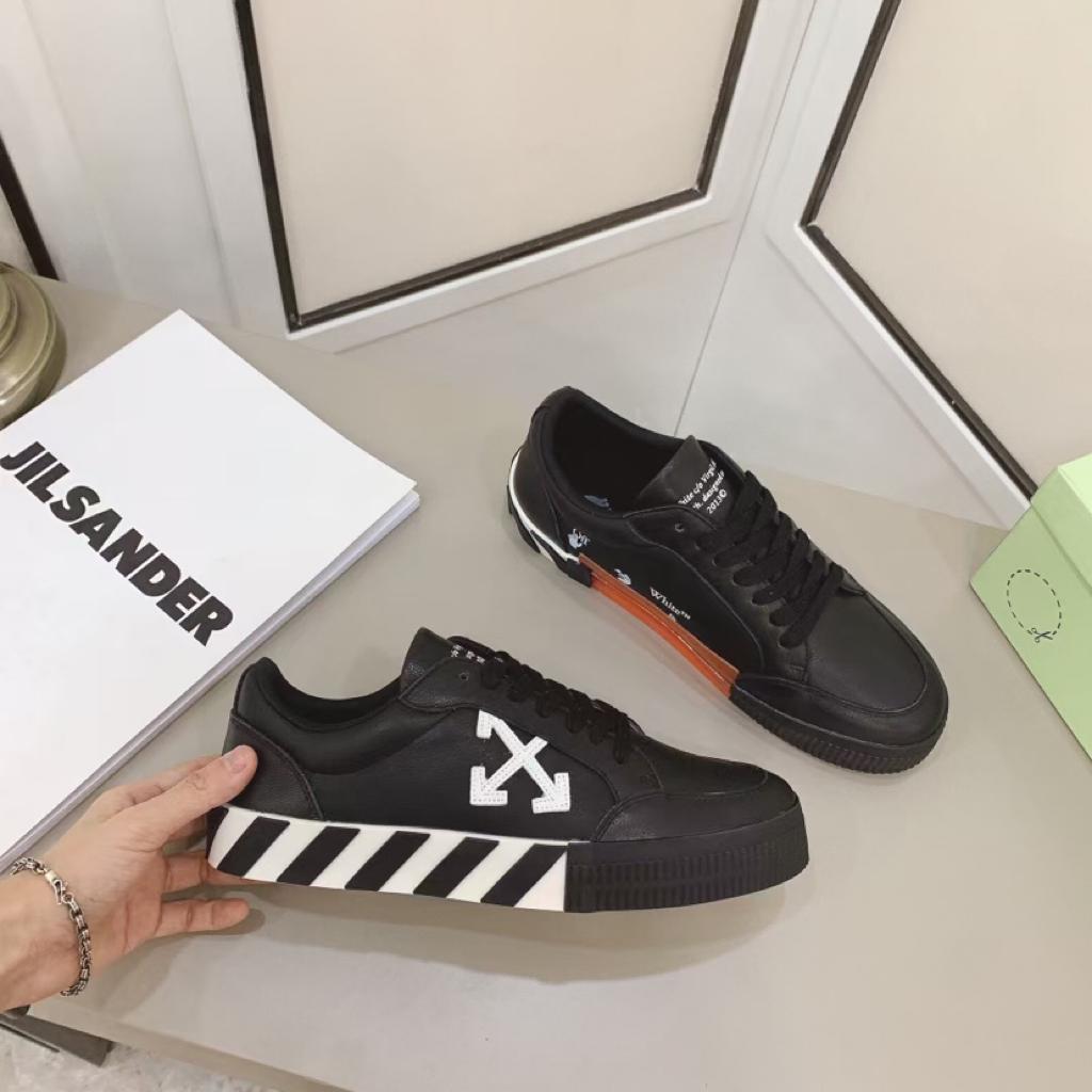 OFF-WHITE Vulc Low Leather Black White FW21 - vstockx