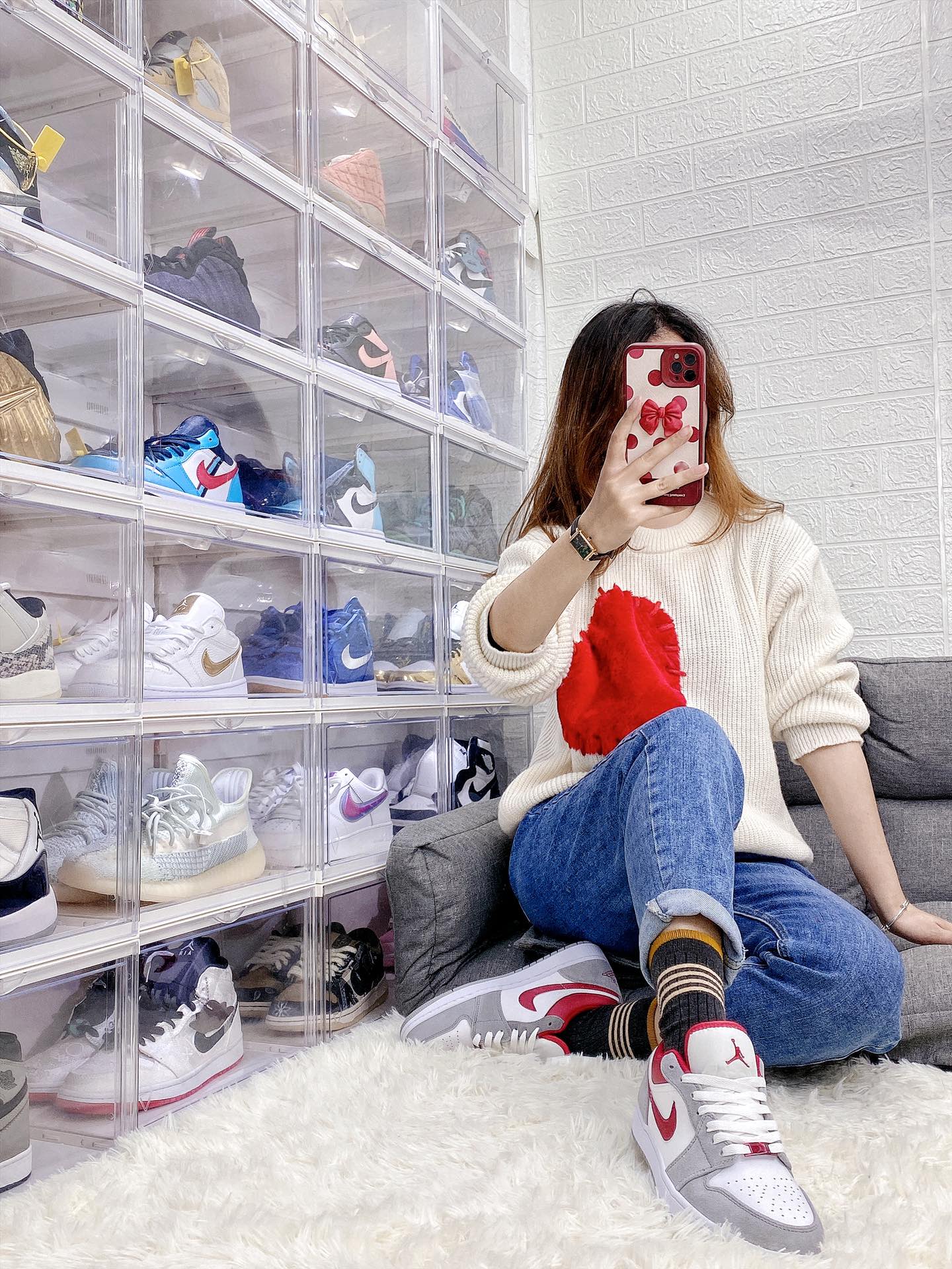 Jordan 1 Low SE Light Smoke Grey Gym Red - vstockx