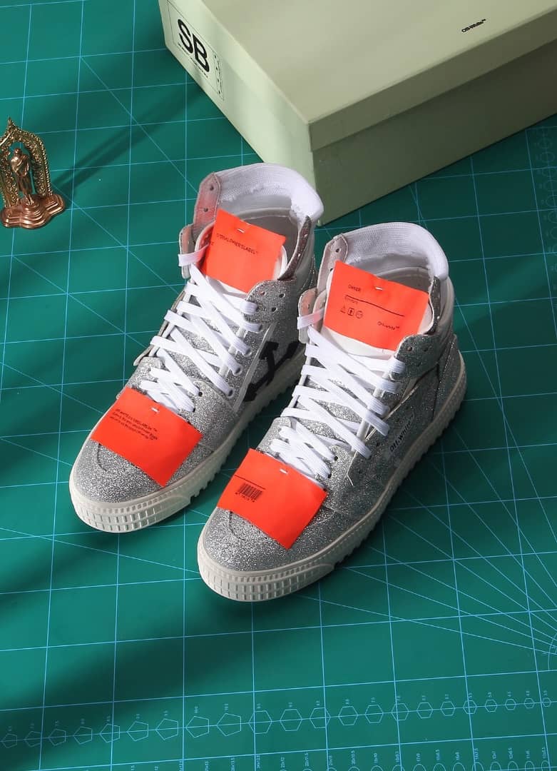 Off-White Off-Court 3.0 glitter high-top sneakers - vstockx