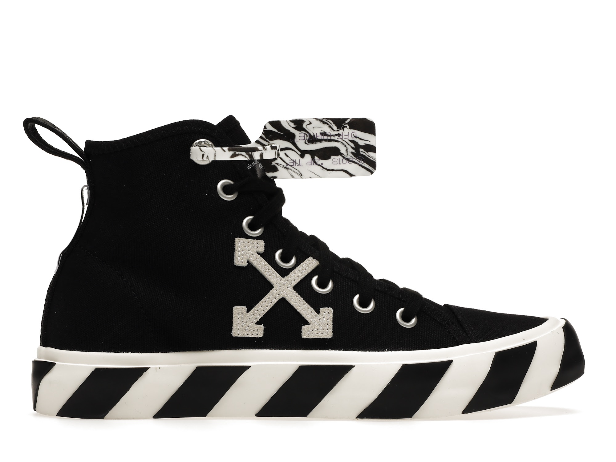 OFF-WHITE Vulcanized Mid Top Black White - vstockx