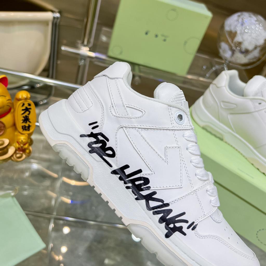 OFF-WHITE Out Of Office OOO Low Tops For Walking White Black - vstockx