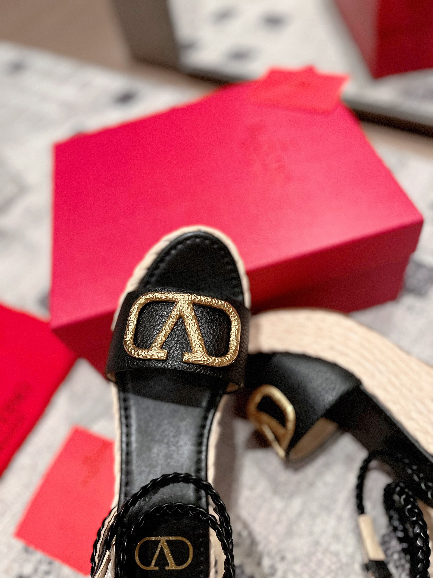 Valentino Garavani Rockstud Double Wedge Espadrilles WOMEN 13 - vstockx