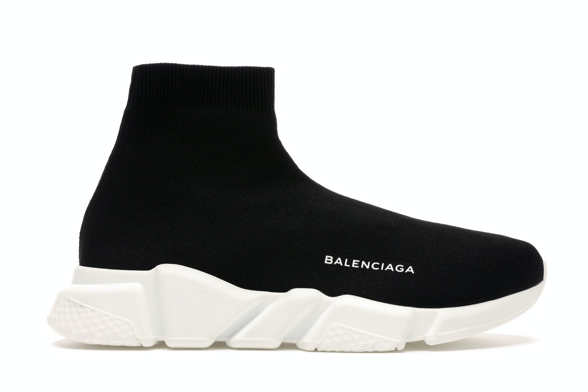Balenciaga Speed Trainer Black White (2016) - vstockx