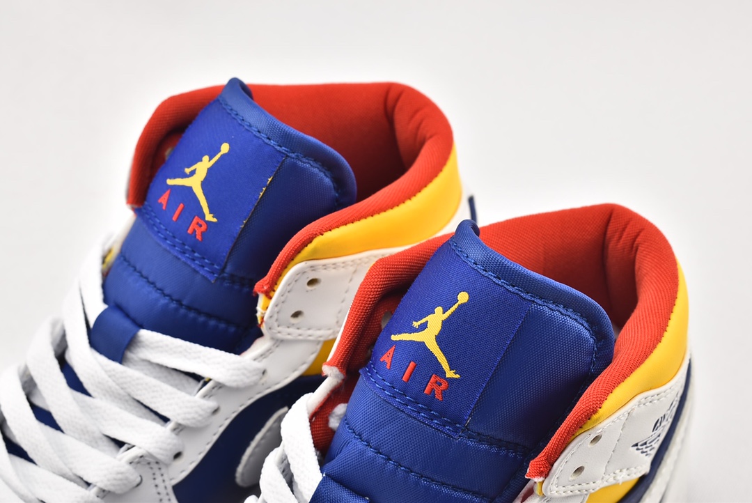 Jordan 1 Mid Royal Blue Laser Yellow - vstockx