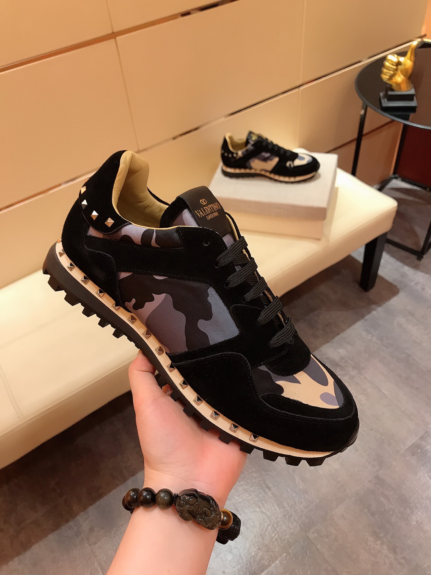 Valentino Garavani Rockrunner camouflage-print sneakers 25 - vstockx