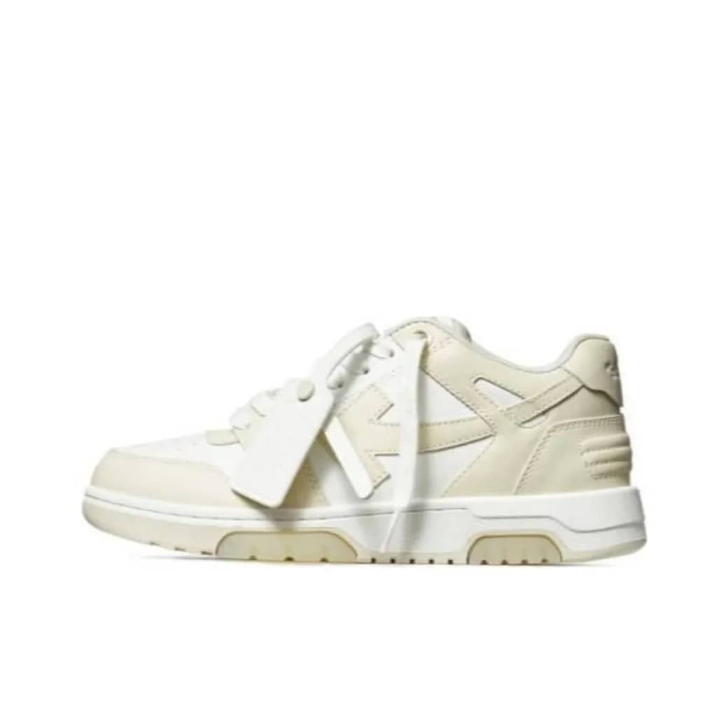 OFF-WHITE Out Of Office OOO Low Tops light beige white - vstockx