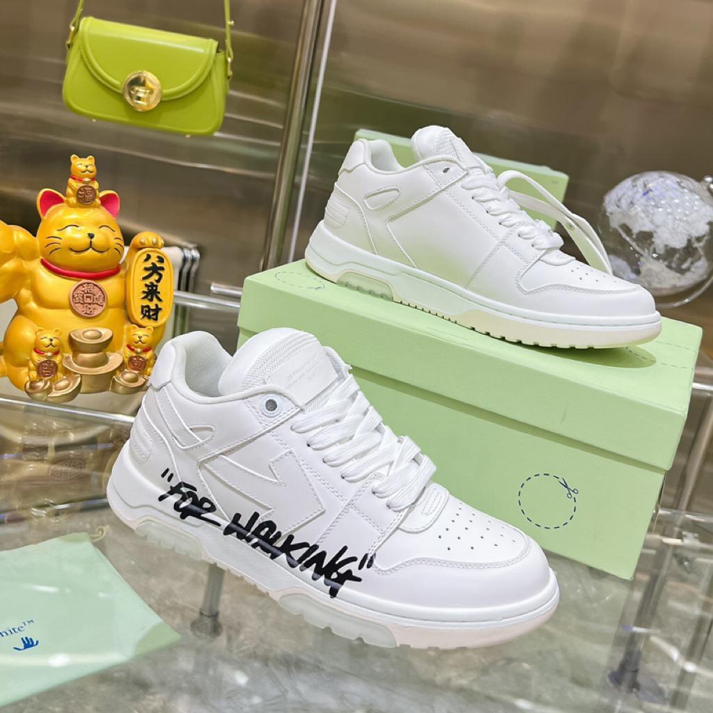 OFF-WHITE Out Of Office OOO Low Tops For Walking White Black - vstockx
