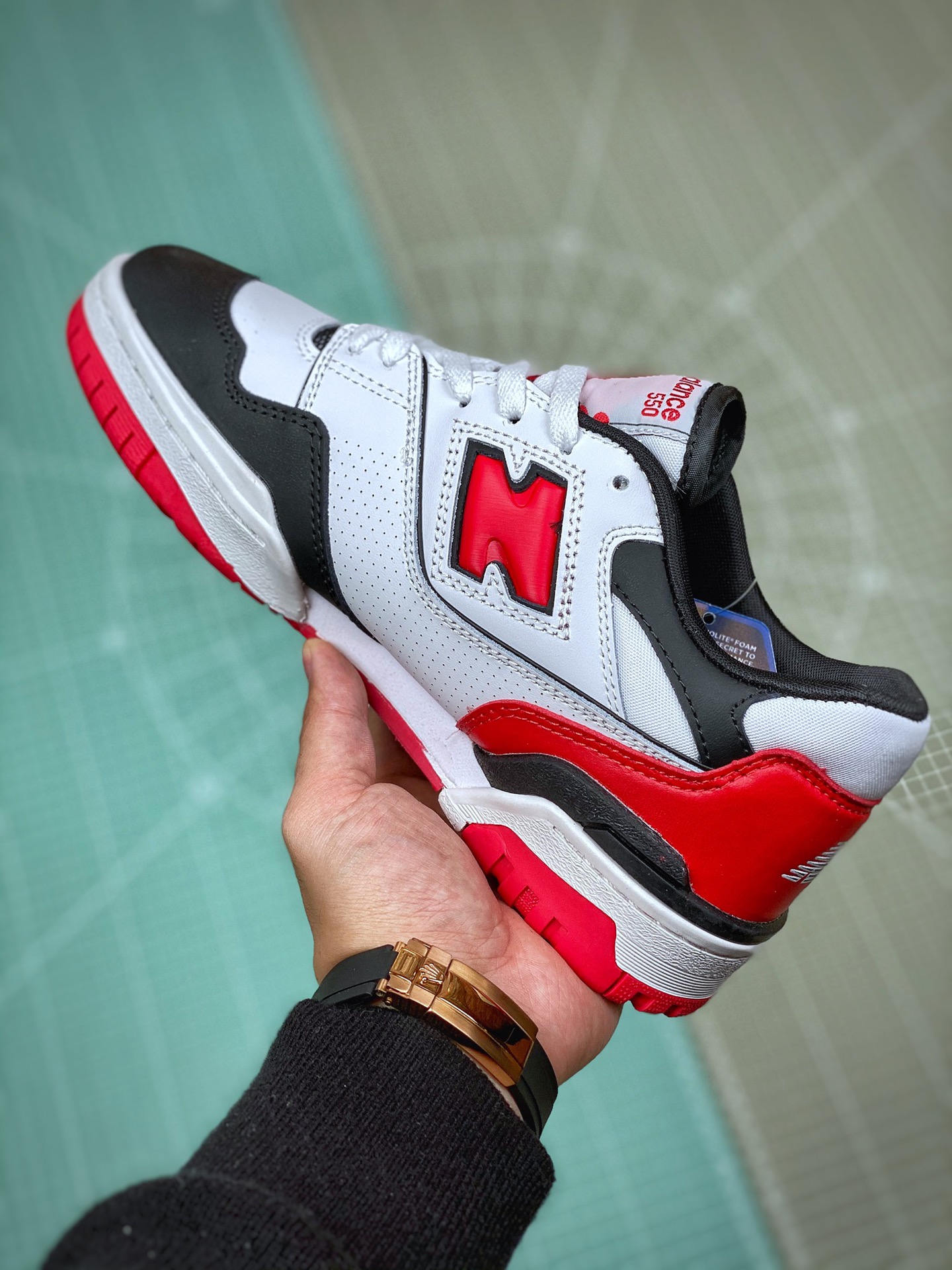 New Balance 550 White Red Black - vstockx