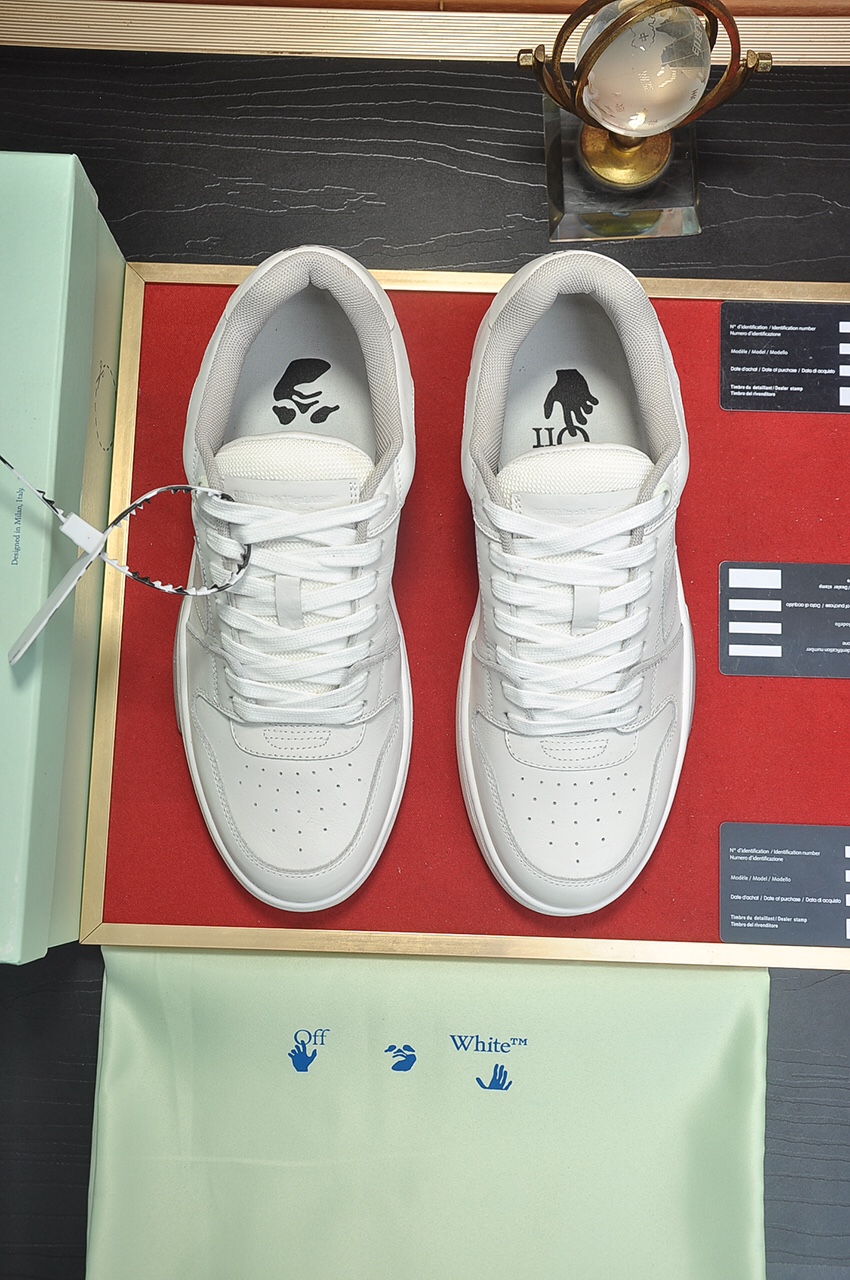 OFF-WHITE Out Of Office OOO Low Tops Triple White - vstockx