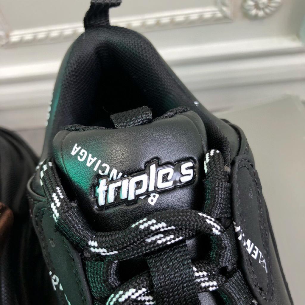 Balenciaga Triple S Allover Logo Black - vstockx