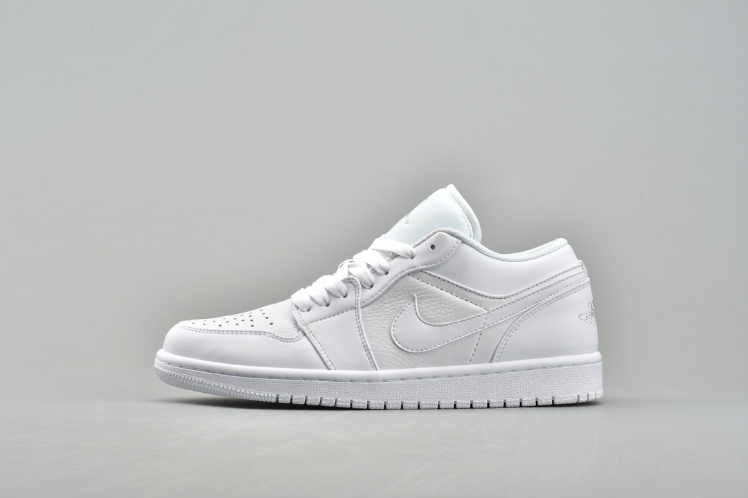 Jordan 1 Low Triple White Tumbled Leather - vstockx