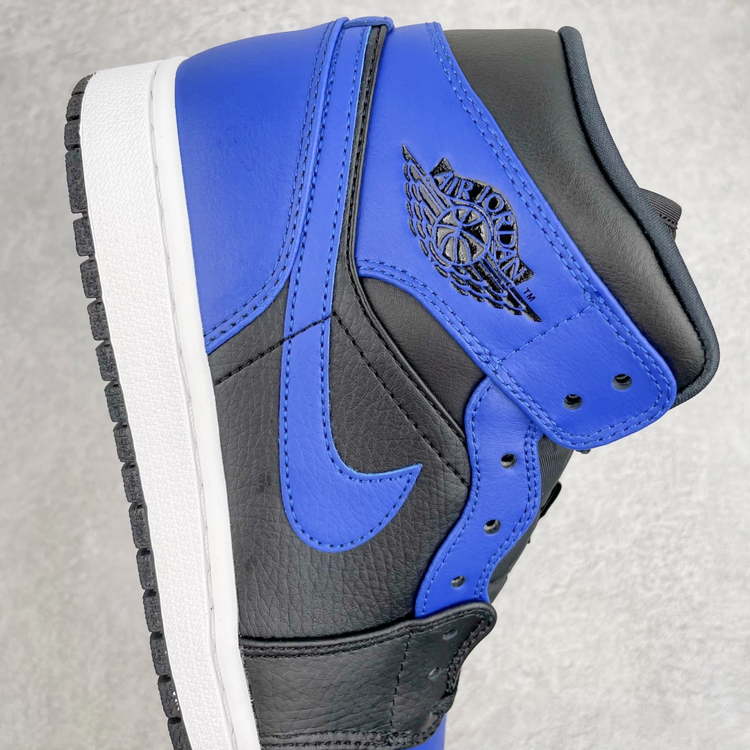 Jordan 1 Mid Hyper Royal Tumbled Leather - vstockx