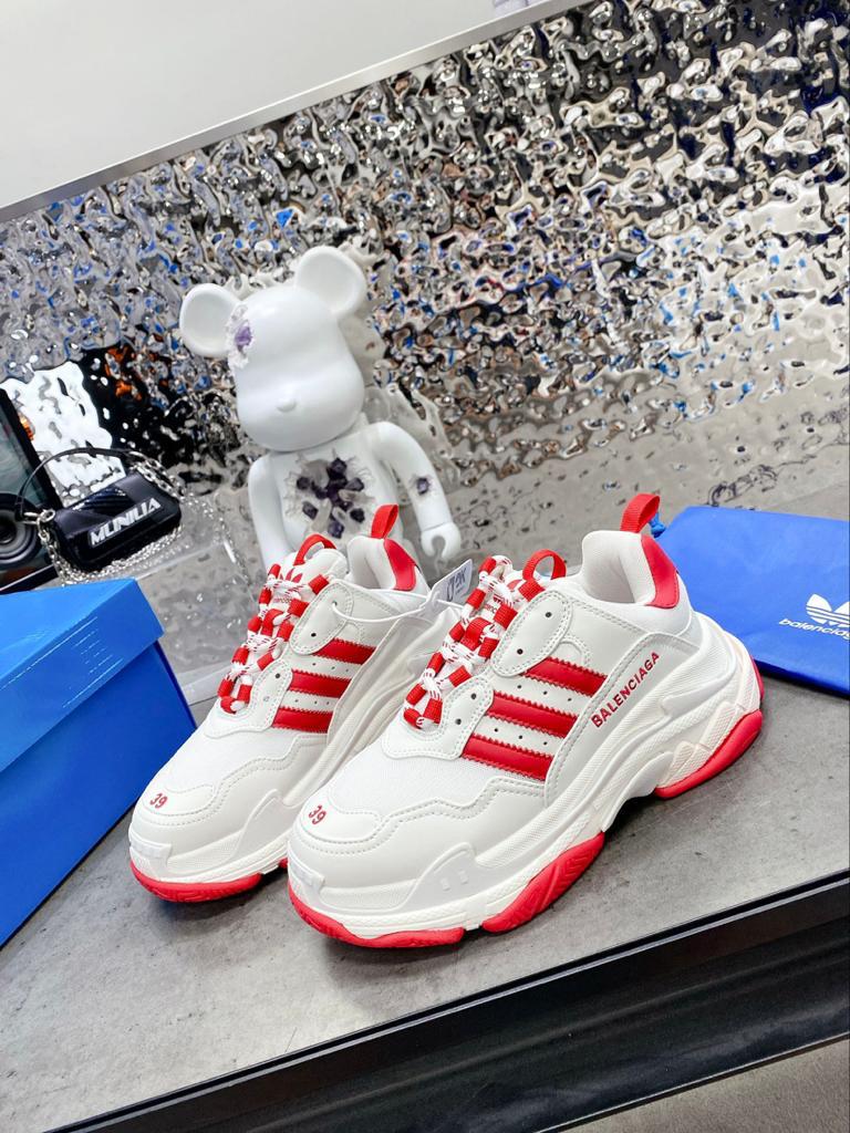 Balenciaga x adidas Triple S White Red - vstockx