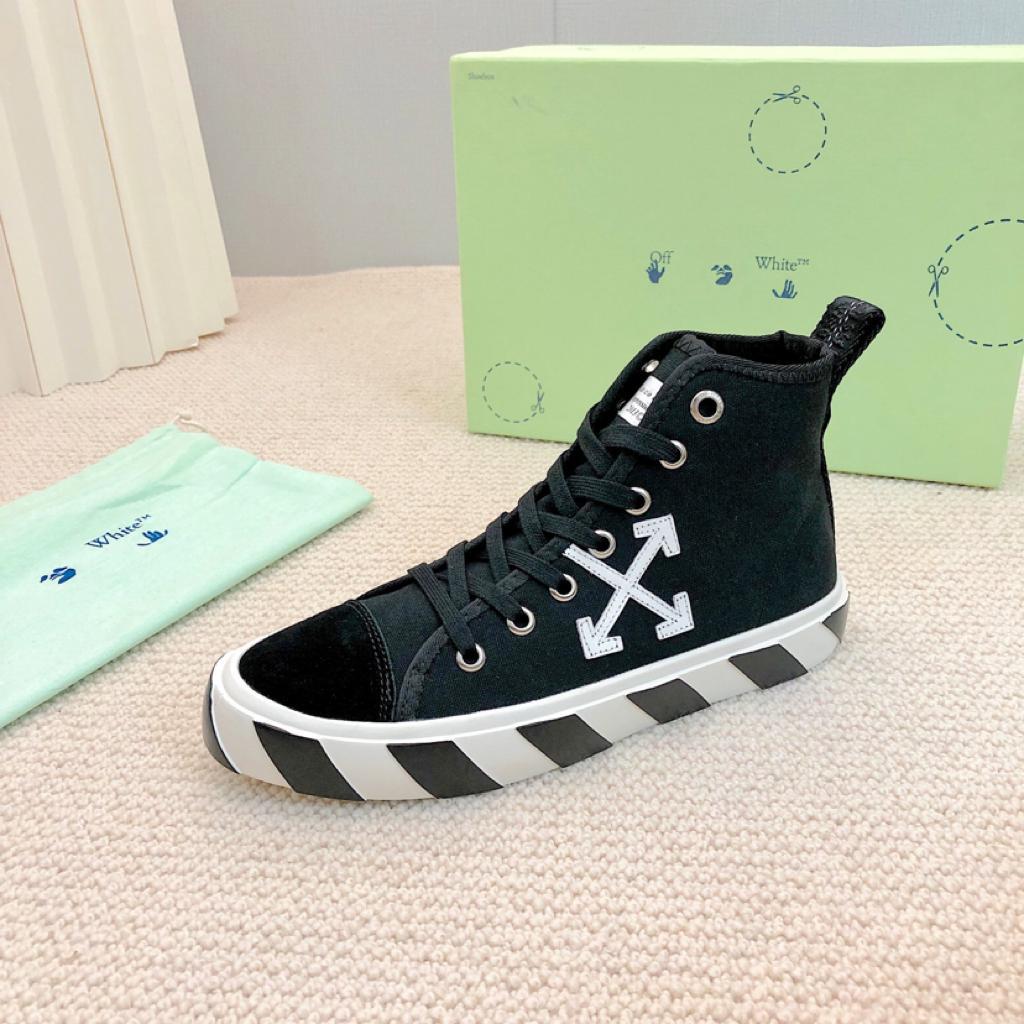OFF-WHITE Vulcanized Mid Top Black White - vstockx