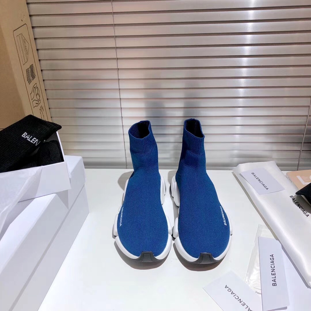 Balenciaga Speed 2.0 Dark Blue White Black - vstockx