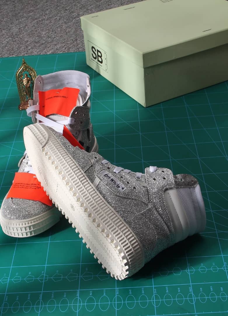 Off-White Off-Court 3.0 glitter high-top sneakers - vstockx