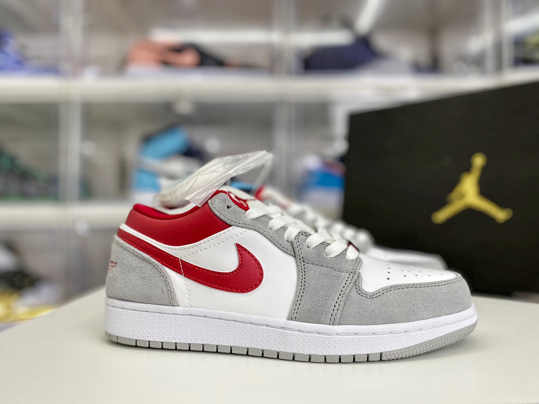 Jordan 1 Low SE Light Smoke Grey Gym Red - vstockx