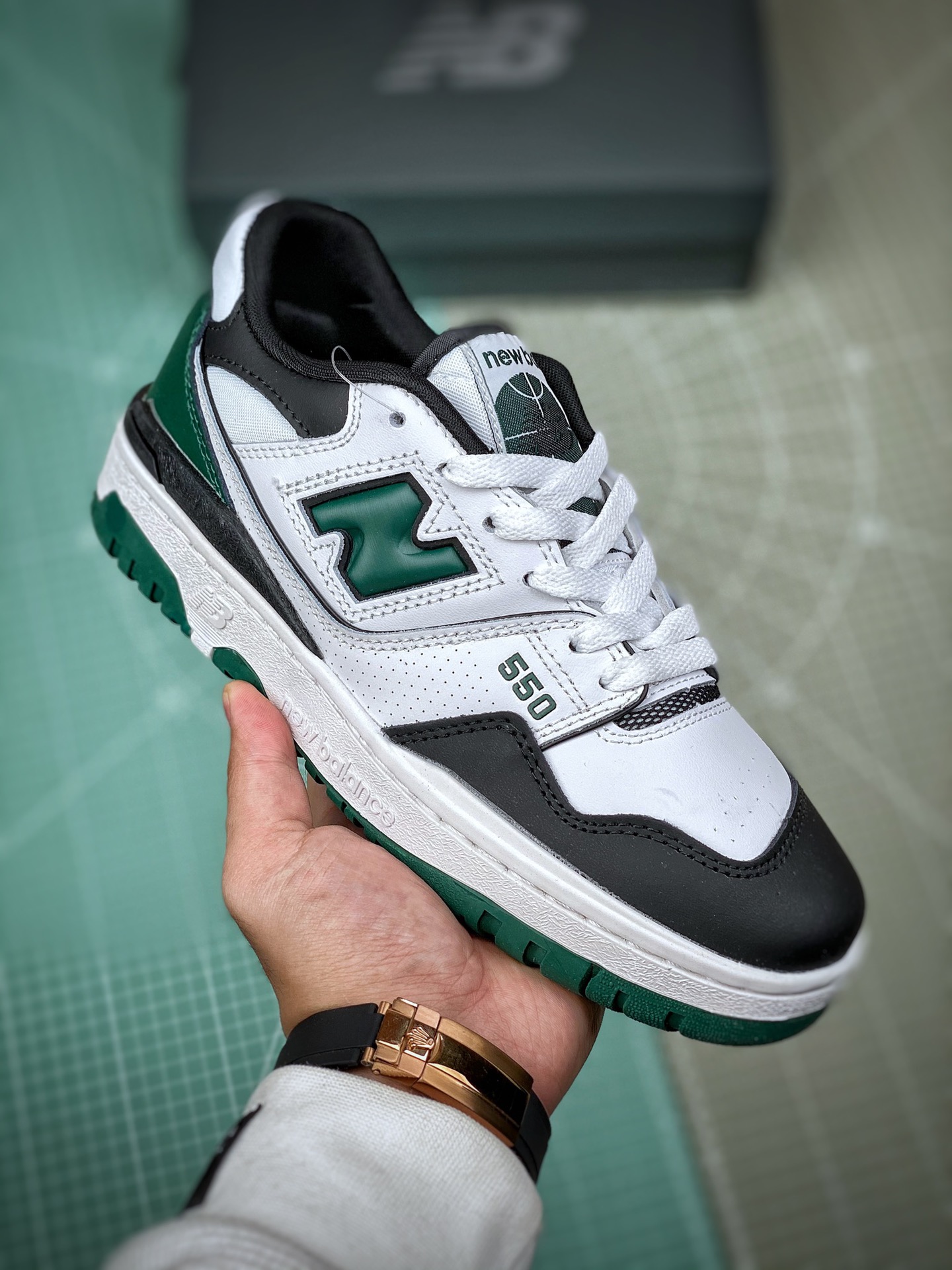 New Balance 550 White Green Black - vstockx