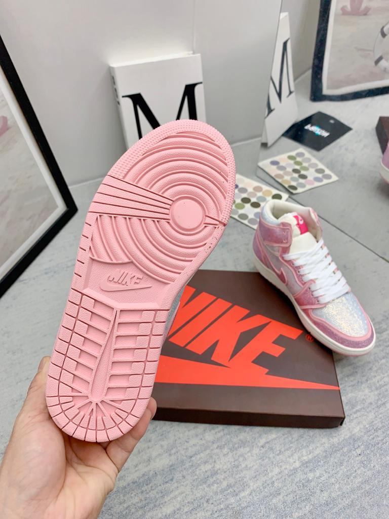 Jordan 1 white pink full diamond custom - vstockx