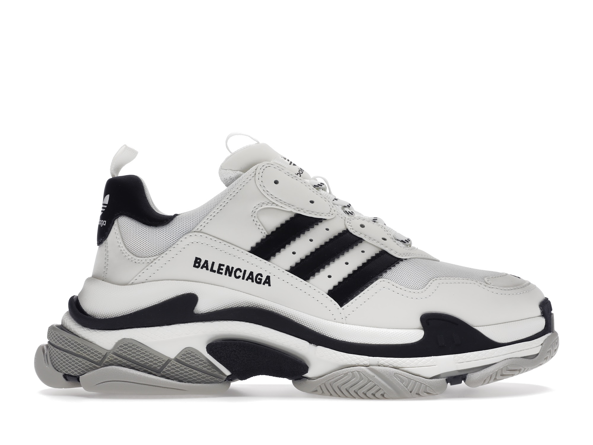 Balenciaga x adidas Triple S White Black - vstockx