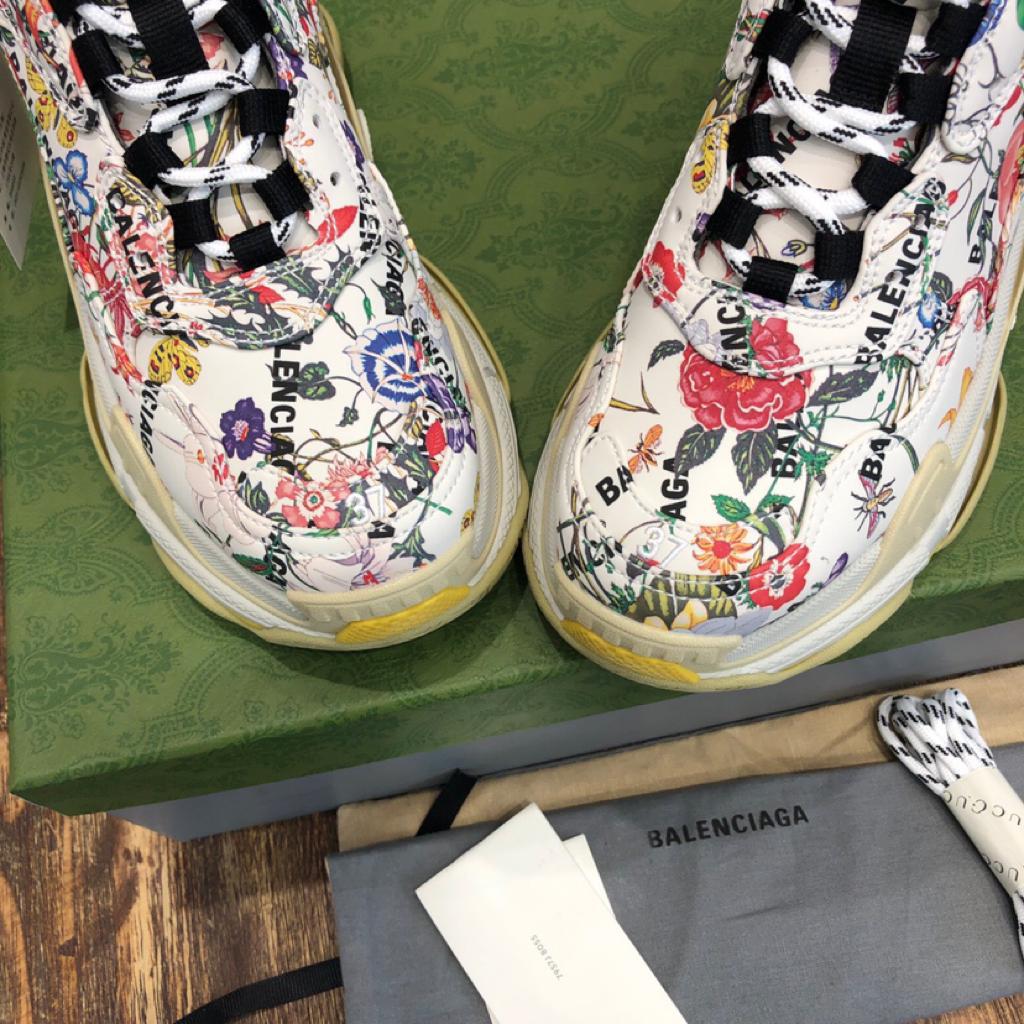 Gucci x Balenciaga The Hacker Project Triple S Flora Print - vstockx