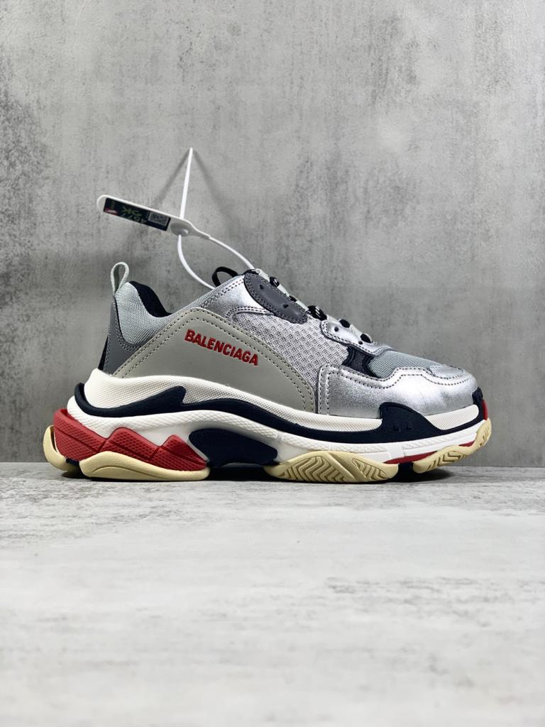 Balenciaga Triple S Silver Red (2018) - vstockx