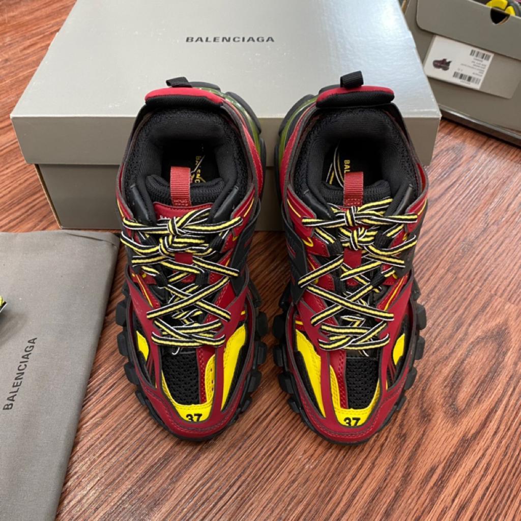 Balenciaga Track Trainers Burgundy Black - vstockx