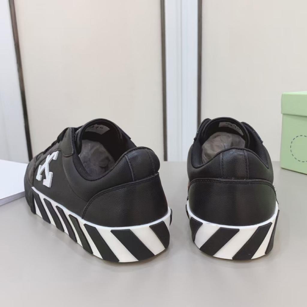OFF-WHITE Vulc Low Leather Black White FW21 - vstockx