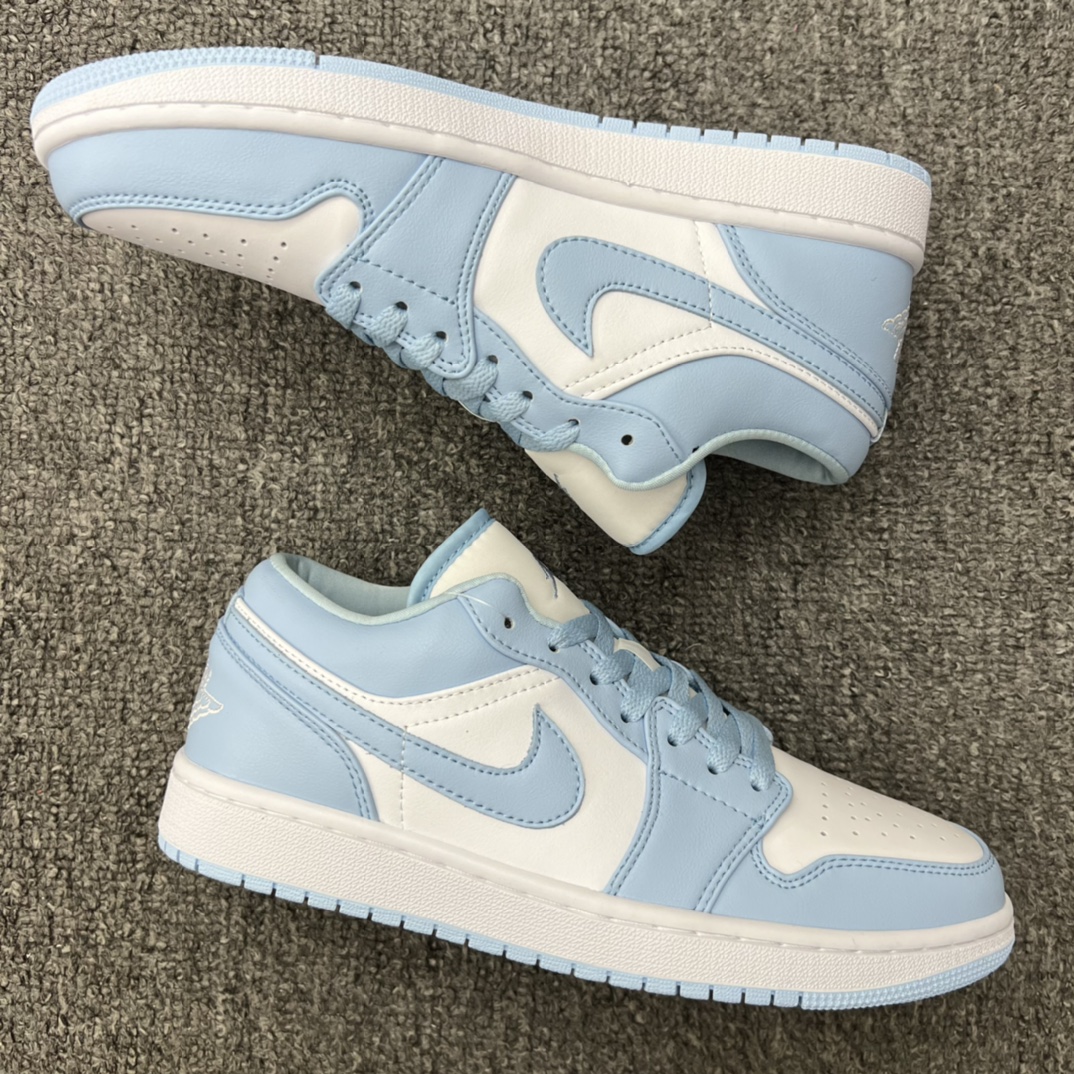 Jordan 1 Low White Ice Blue (Women's) - vstockx