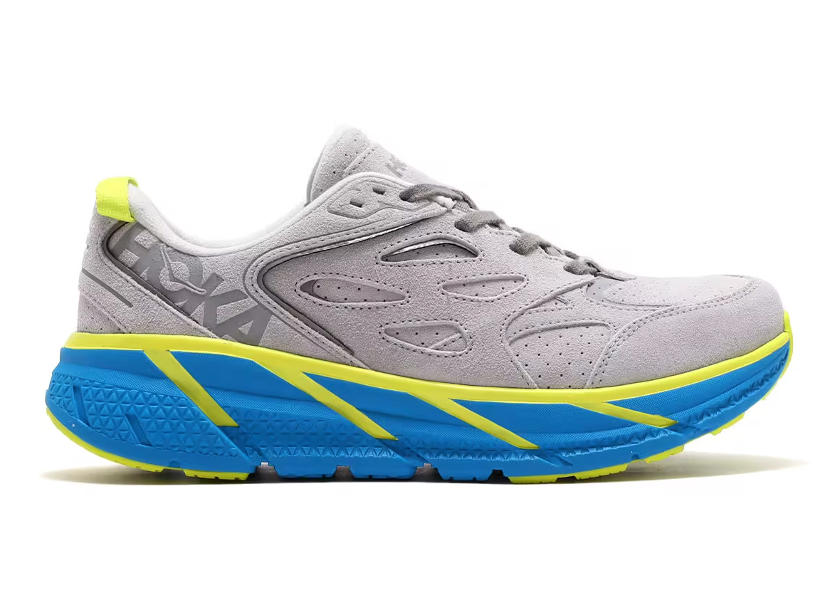 Hoka One One Clifton L Suede Lunar Rock Diva Blue - vstockx