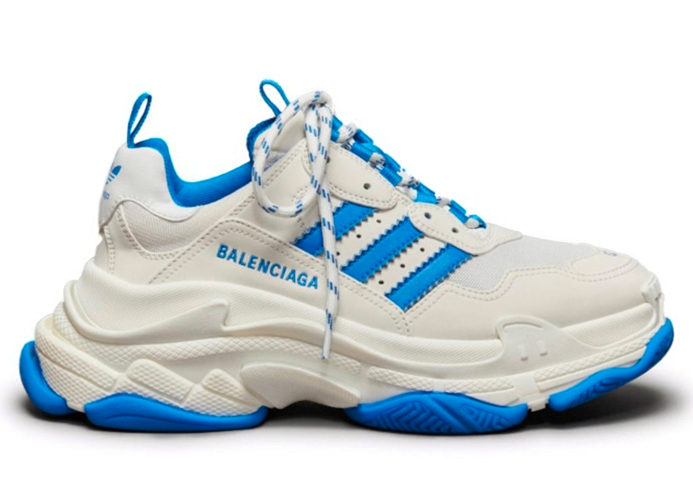 Balenciaga x adidas Triple S White Blue - vstockx