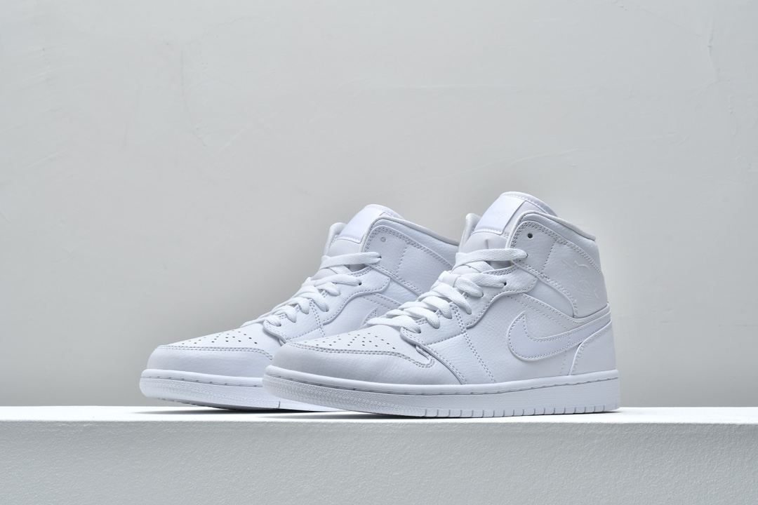 Jordan 1 Mid Triple White - vstockx
