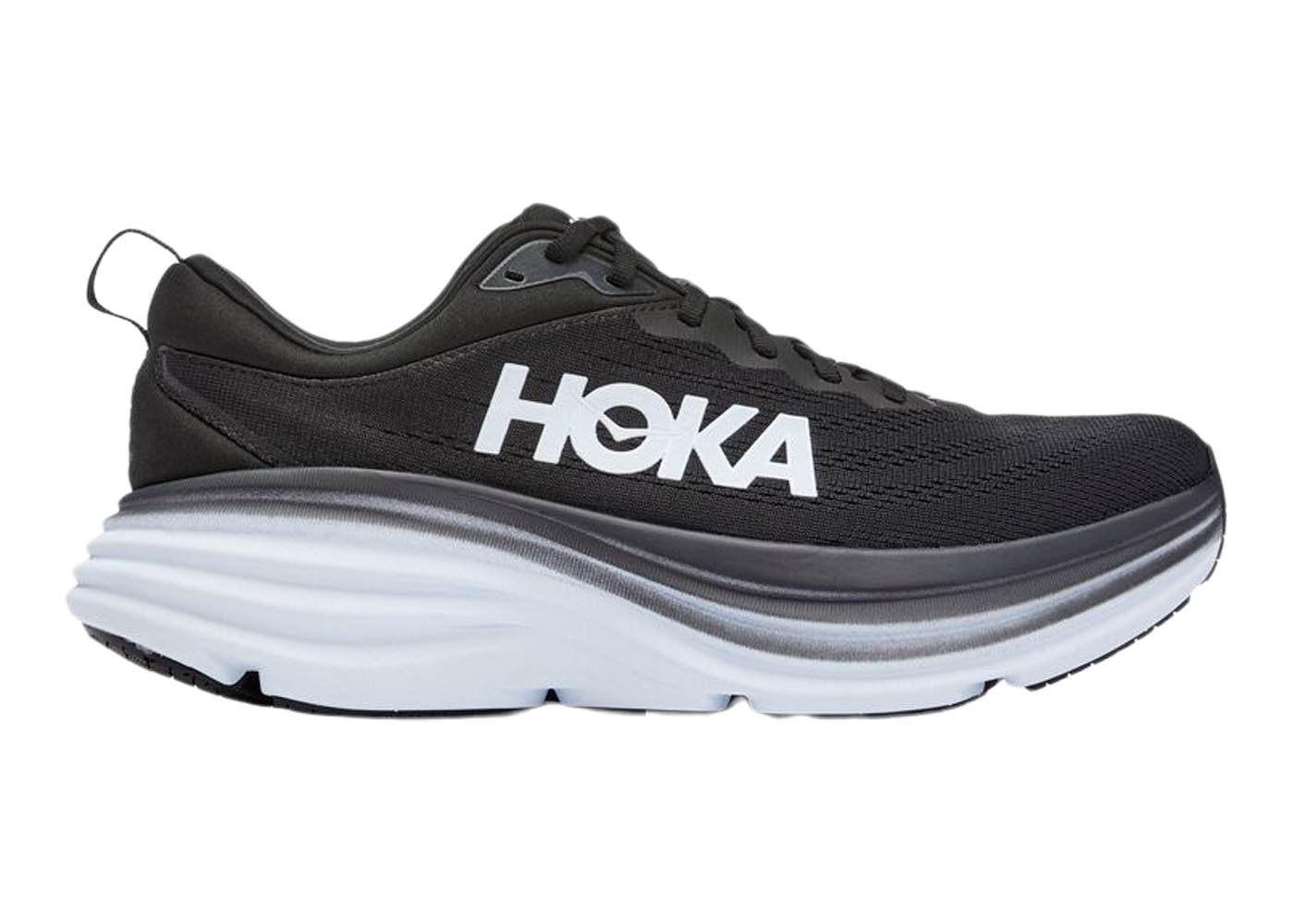 Hoka One One Bondi 8 Black White - vstockx