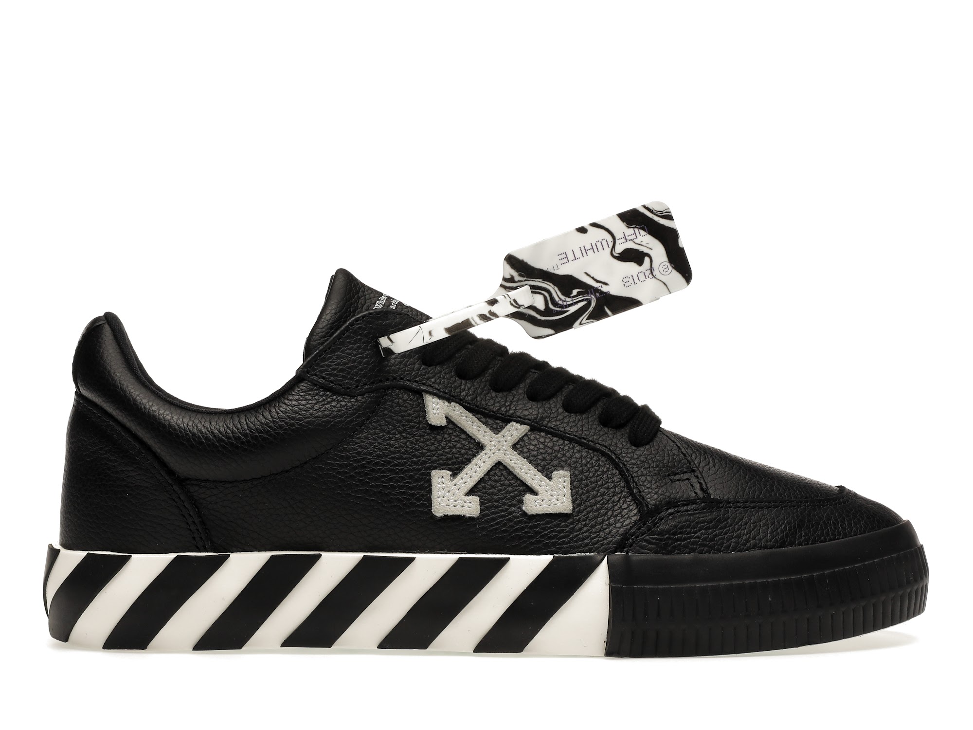 OFF-WHITE Vulc Low Leather Black White FW21 - vstockx