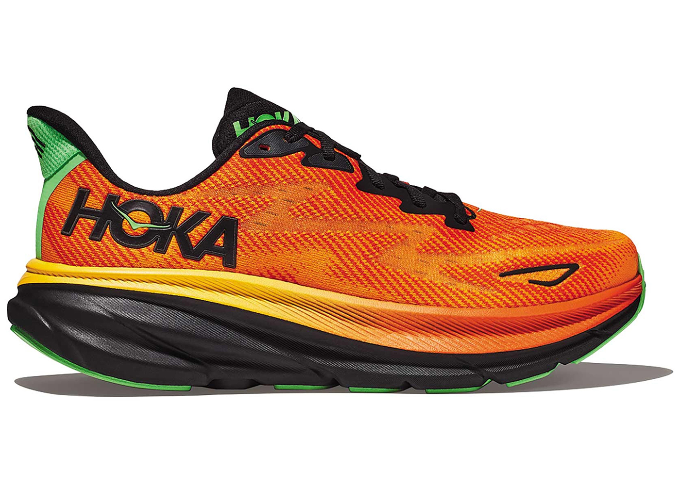 Hoka One One Clifton 9 Flame Vibrant Orange - vstockx