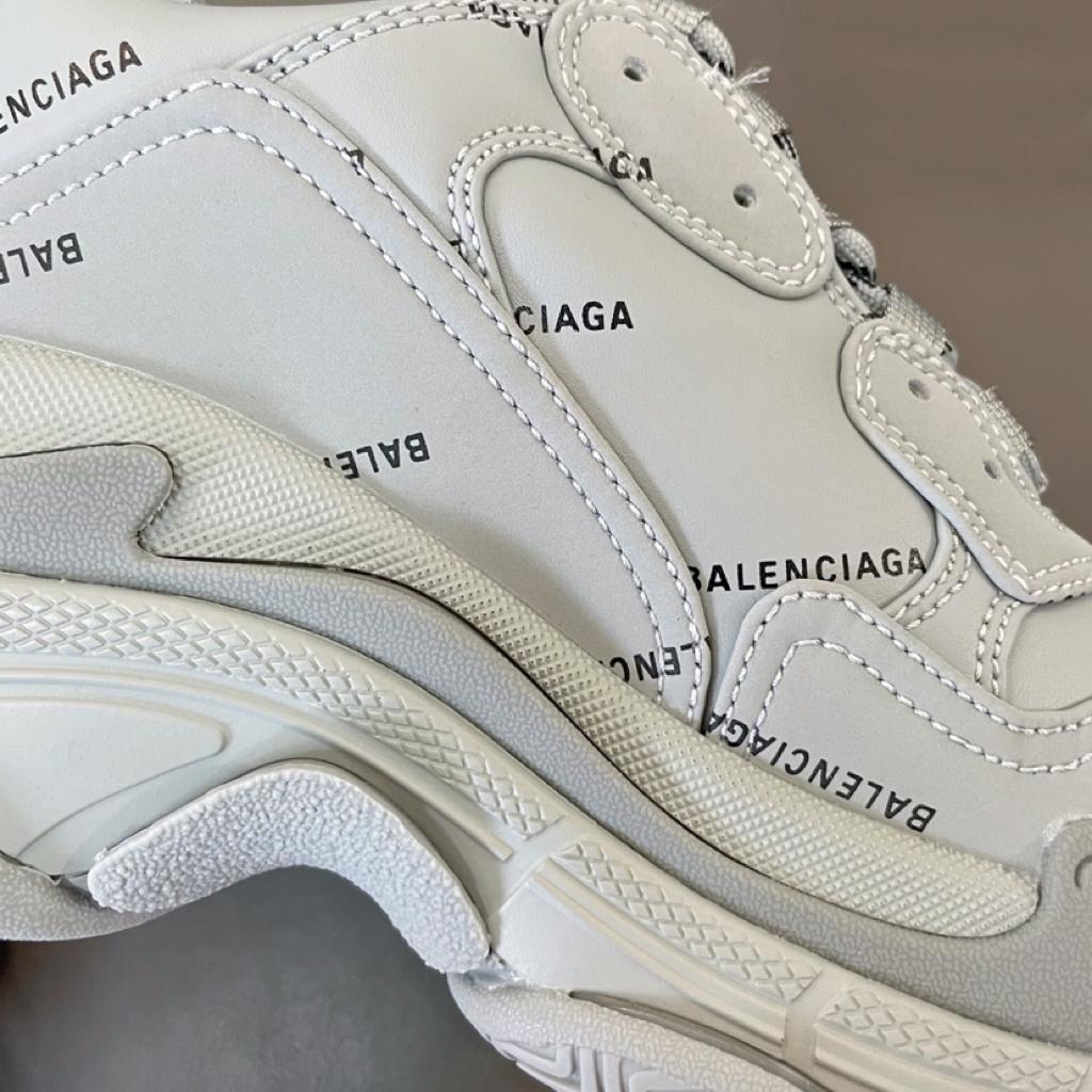 Balenciaga Triple S Allover Logo White - vstockx