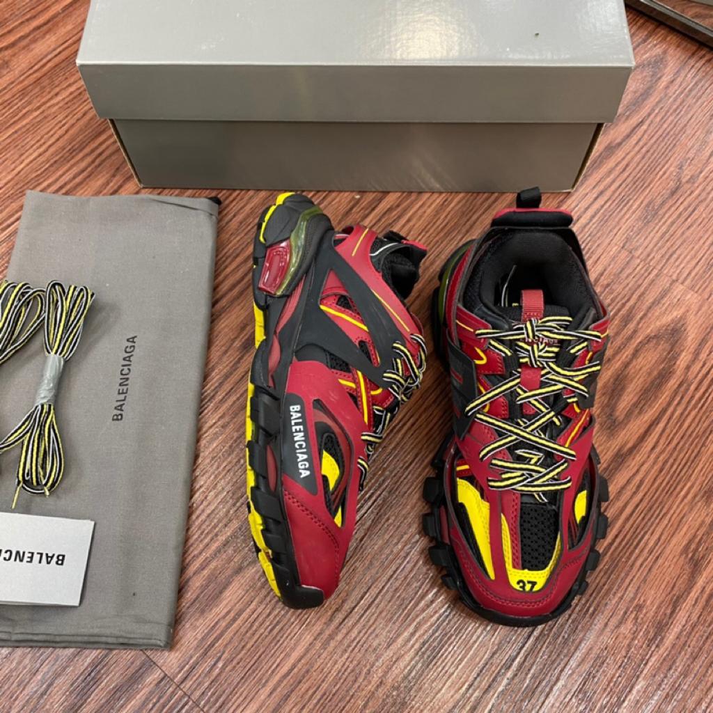 Balenciaga Track Trainers Burgundy Black - vstockx