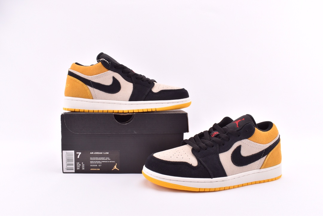 Jordan 1 Low Sail University Gold Black - vstockx