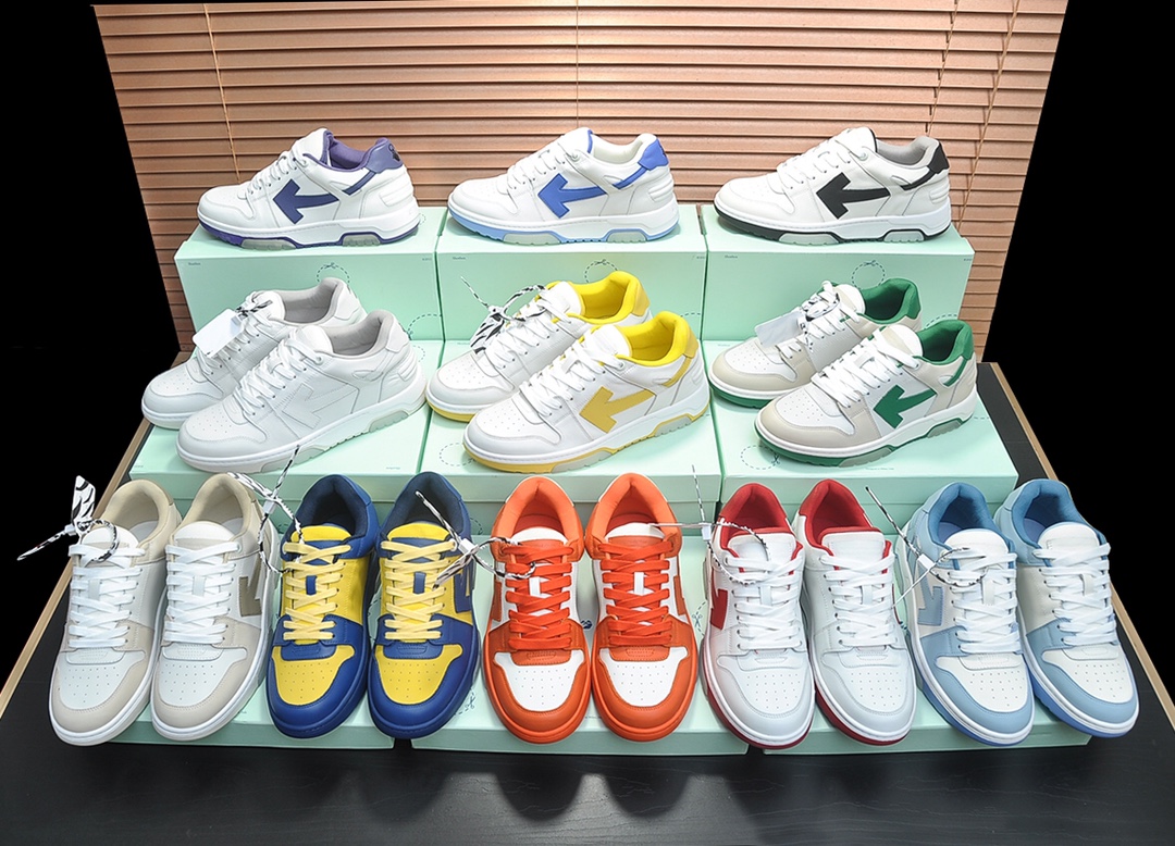 OFF-WHITE Out Of Office OOO Low Tops White Green 2021 - vstockx